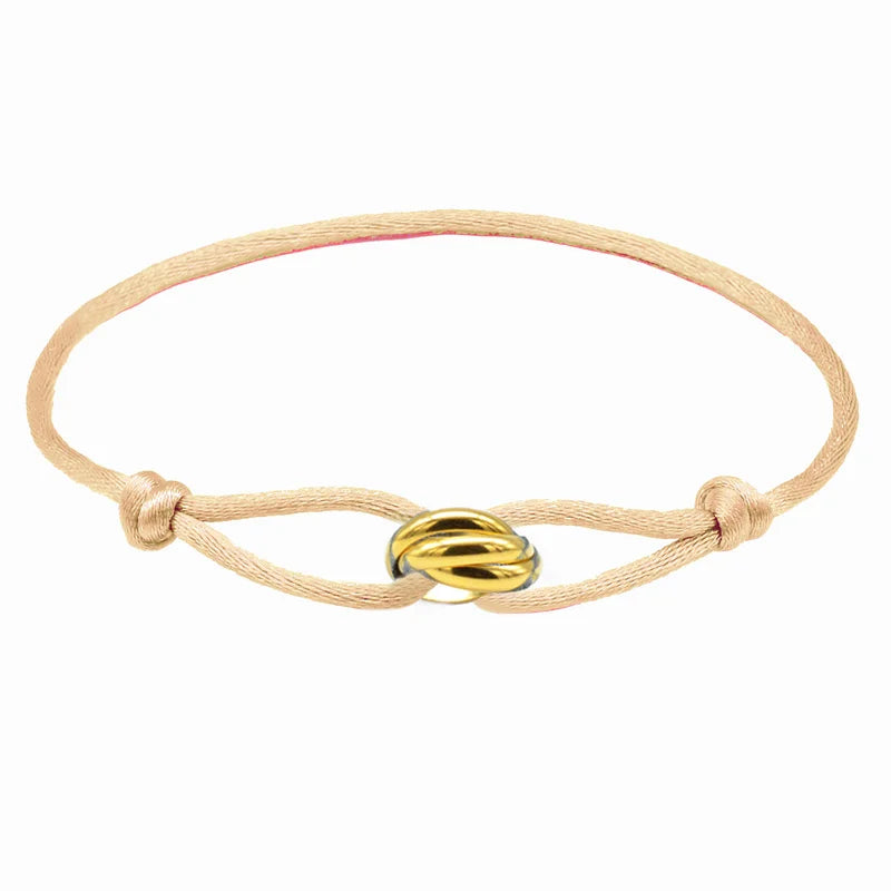 Zalman Wholesale GDS888 Luxury Unisex Bracelet 3 Metal Buckle Hand Chain Adjustable Men's Rope Bracelet for Women Jewelry Gifts