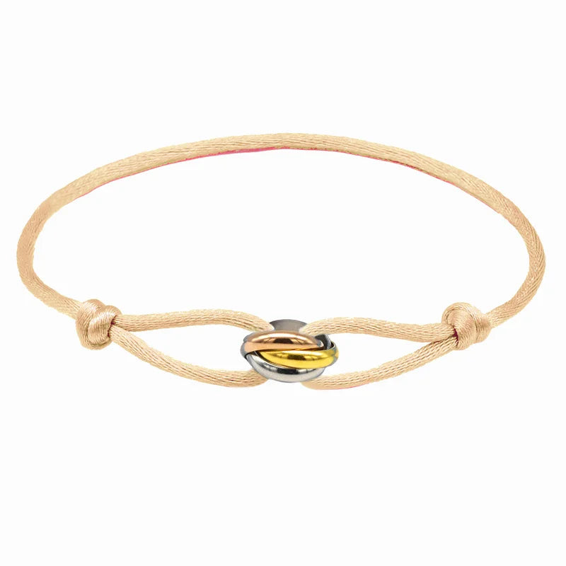 Zalman Wholesale GDS888 Luxury Unisex Bracelet 3 Metal Buckle Hand Chain Adjustable Men's Rope Bracelet for Women Jewelry Gifts