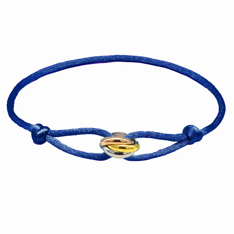 Zalman Wholesale GDS888 Luxury Unisex Bracelet 3 Metal Buckle Hand Chain Adjustable Men's Rope Bracelet for Women Jewelry Gifts