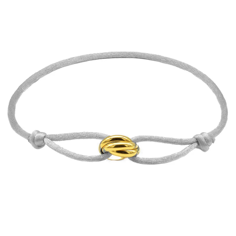 Zalman Wholesale GDS888 Luxury Unisex Bracelet 3 Metal Buckle Hand Chain Adjustable Men's Rope Bracelet for Women Jewelry Gifts