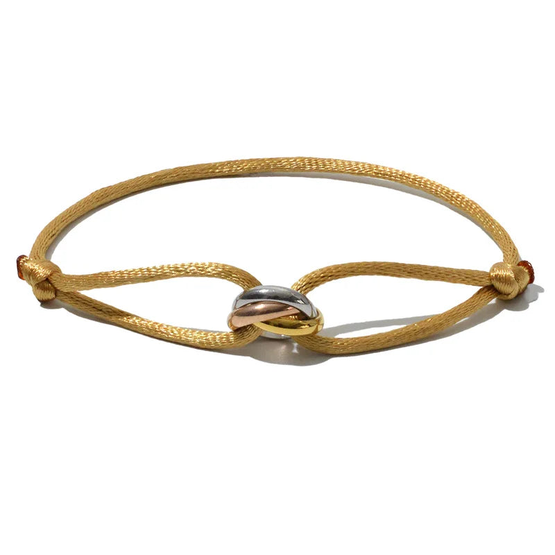 Zalman Wholesale GDS888 Luxury Unisex Bracelet 3 Metal Buckle Hand Chain Adjustable Men's Rope Bracelet for Women Jewelry Gifts