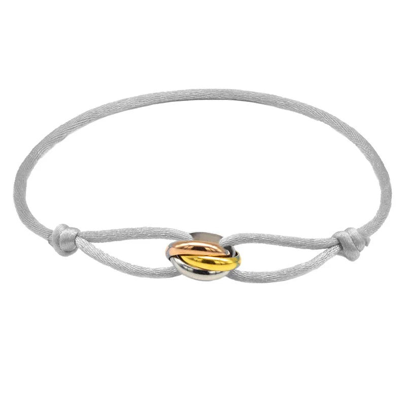 Zalman Wholesale GDS888 Luxury Unisex Bracelet 3 Metal Buckle Hand Chain Adjustable Men's Rope Bracelet for Women Jewelry Gifts