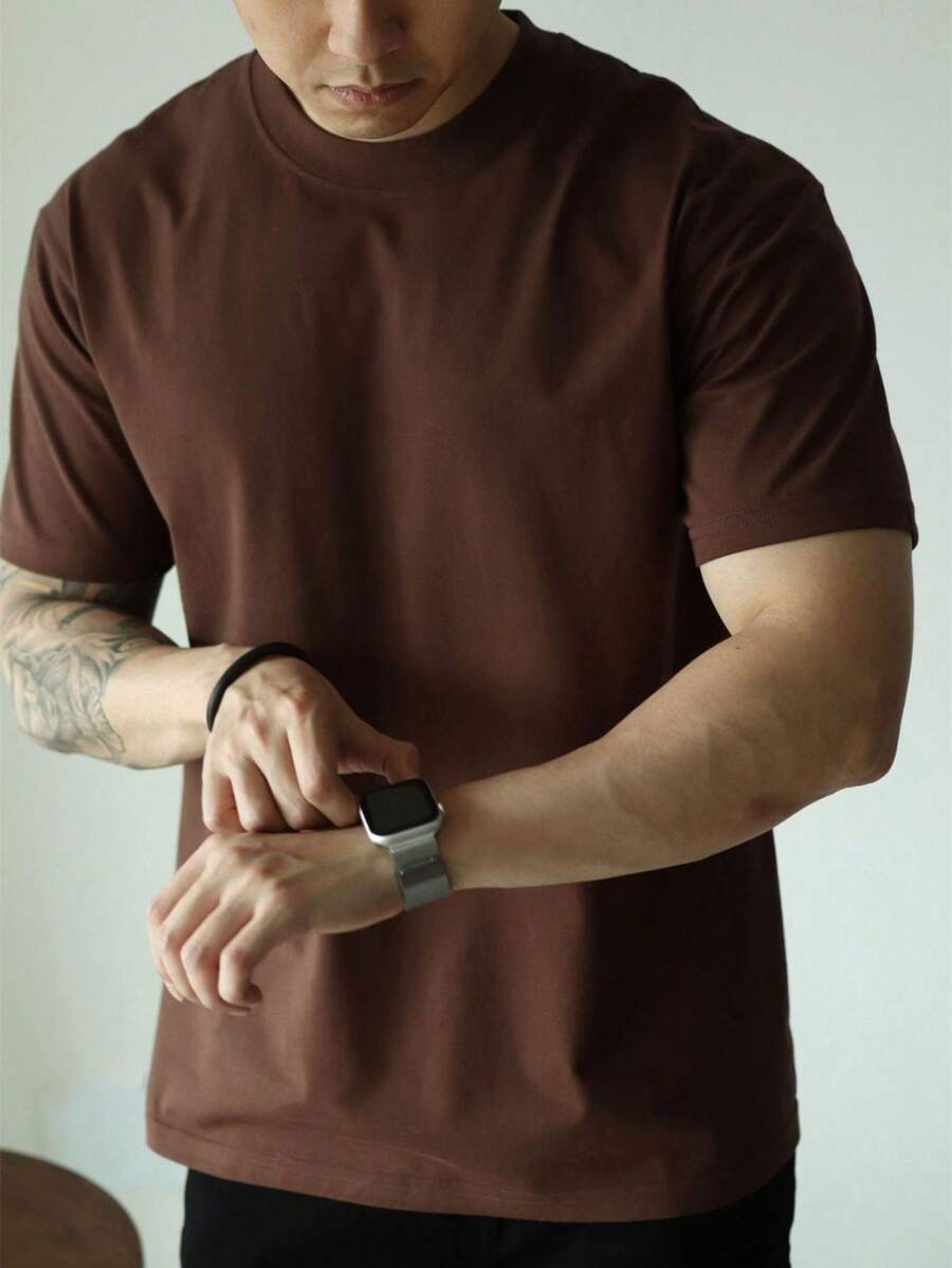 Camiseta Masculina Lisa Manga Curta, Conforto e Estilo Confortável Respirável Casual Masculino Premium Primavera Verão