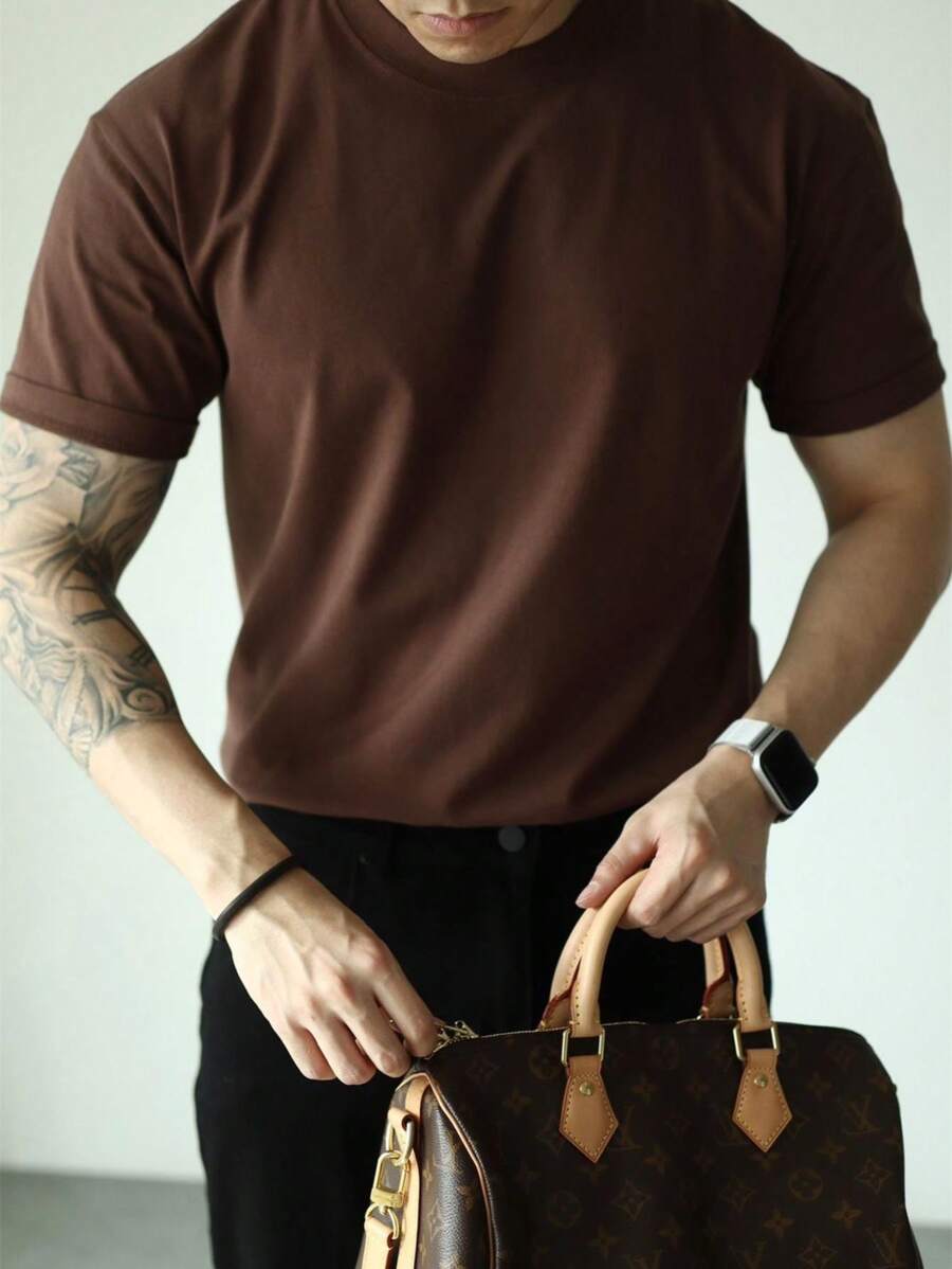 Camiseta Masculina Lisa Manga Curta, Conforto e Estilo Confortável Respirável Casual Masculino Premium Primavera Verão