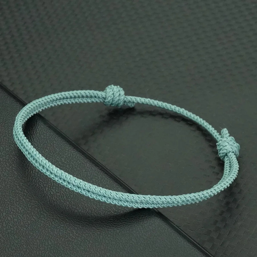 Stylish Handmade Rope Bracelet Men Women Double Layer 2mm Thin String Adjustable Knot Wristband Outdoor Sports Couple Hand Joias