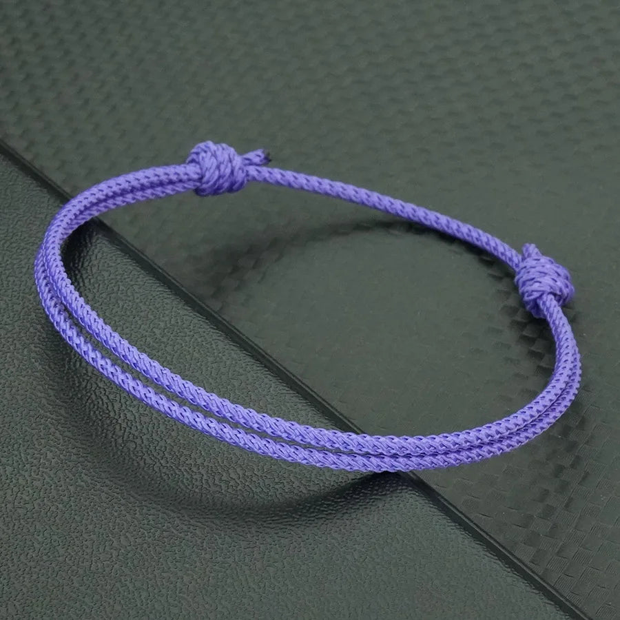 Stylish Handmade Rope Bracelet Men Women Double Layer 2mm Thin String Adjustable Knot Wristband Outdoor Sports Couple Hand Joias